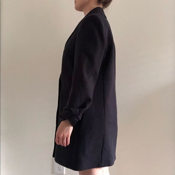 NWT REISS Dana Black Double Breasted Wool Pea Coat Size 8 - Picture 8 of 16